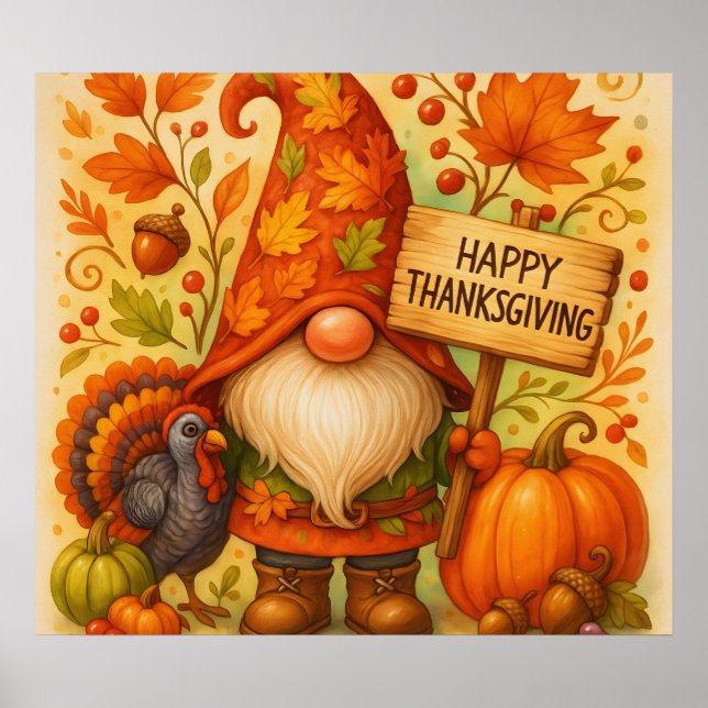 Thanksgiving Gnome Poster (Framsidan)