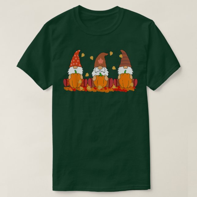 Thanksgiving Gnomes Cute Pumpkin Autumn Gnome T Shirt (Design framsida)
