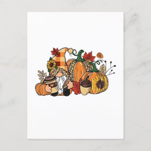 Thanksgiving Gnomes Höst löv Gnomes Funny Fall Helg Vykort