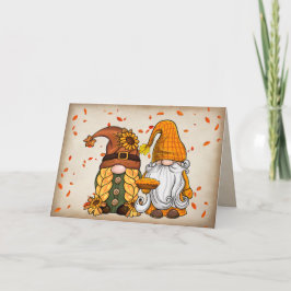 Thanksgiving Gnomes med Paj Helgkort