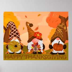 Thanksgiving Gnomes Poster