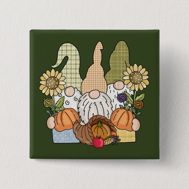 Thanksgiving Gnomes Trio-knapp Knapp (Framsida)