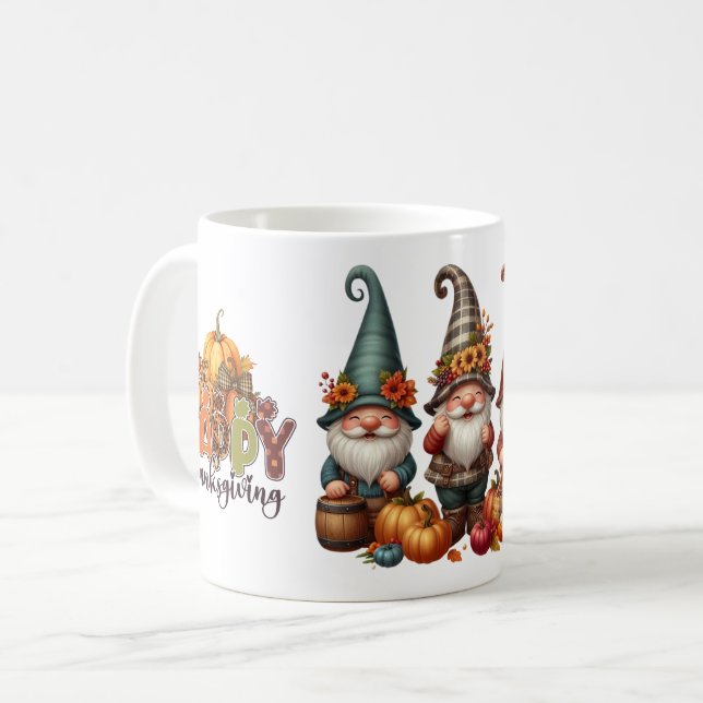 Thanksgiving Gnomes Trio Mugg (Framsida vänster)
