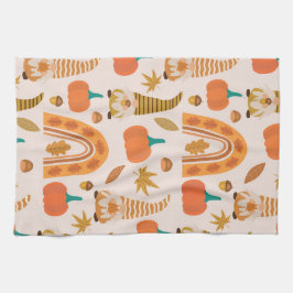 Thanksgiving Gnomes with Pumpkins and Löv Kökshandduk