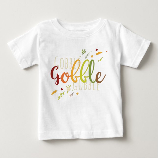 Thanksgiving Gobble gobble-illustration T Shirt (Framsida)