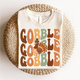 Thanksgiving Gobble Turkey Family Groovy T Shirt