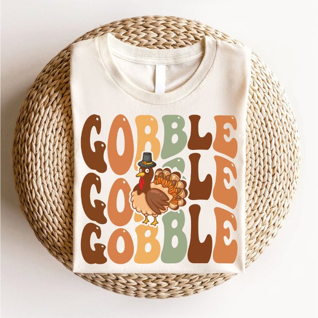 Thanksgiving Gobble Turkey Family Groovy T Shirt (Thanksgiving Gobble Turkey Family Groovy T-Shirt)