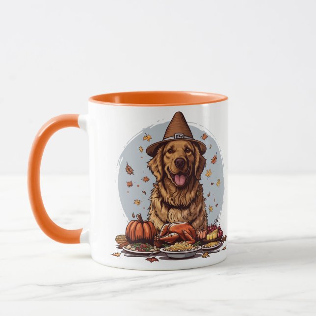 Thanksgiving Golden Retriever Hund Mugg (Vänster)