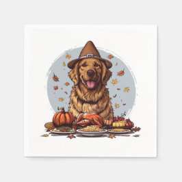 Thanksgiving Golden Retriever Hund Pappersservett