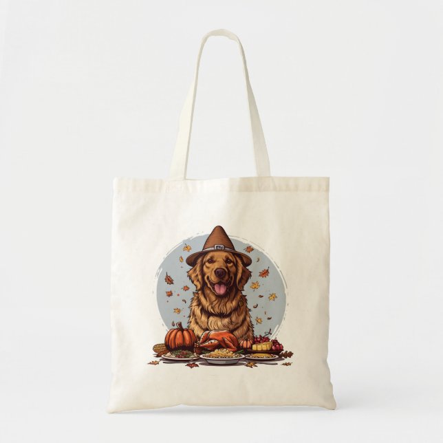 Thanksgiving Golden Retriever Hund Tygkasse (Framsidan)
