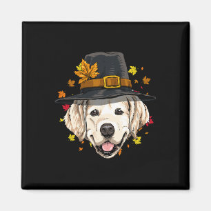 Thanksgiving Golden Retriever Pilgrim Turkiet Dag Magnet