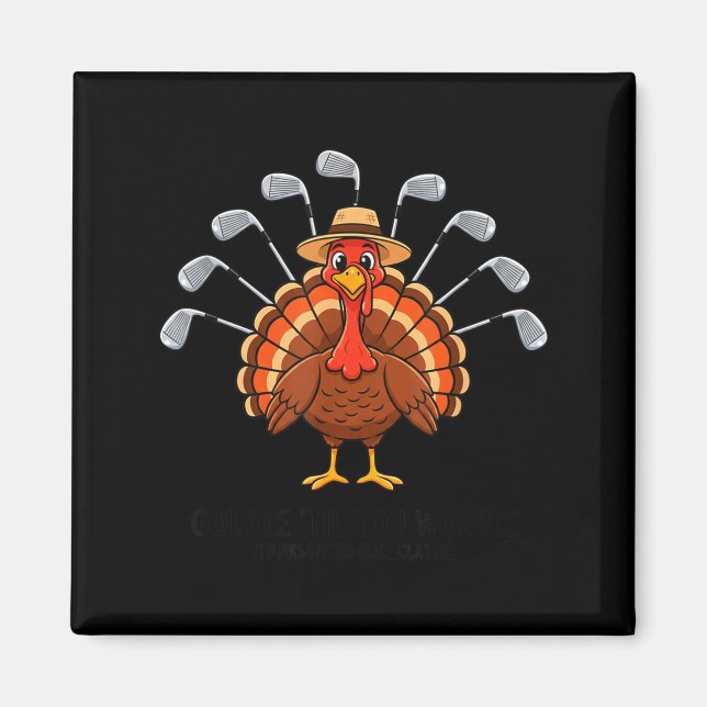 Thanksgiving Golf Turkey Funny Turkey Day Golf Cli Magnet (Framsidan)