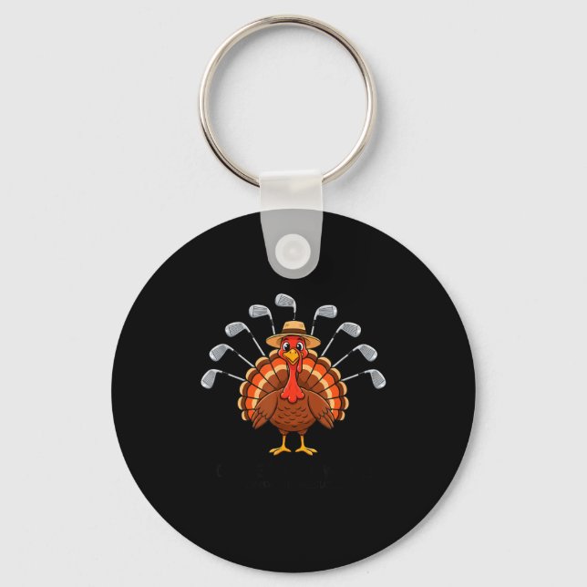Thanksgiving Golf Turkey Funny Turkey Day Golf Cli Nyckelring (Framsida)