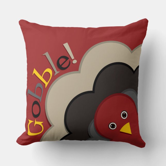 Thanksgiving gömmande kalkoner kudde (Framsida)