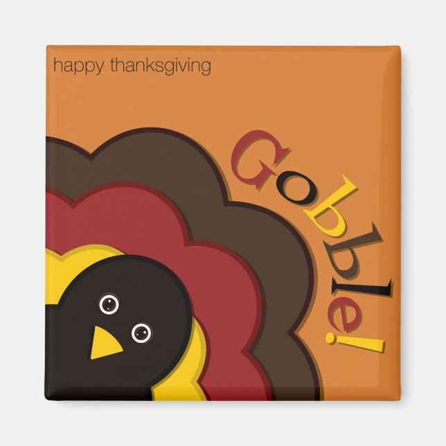 Thanksgiving gömmande kalkoner magnet (Framsidan)