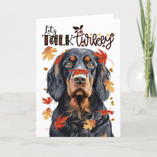 Thanksgiving Gordon Setter Hund Lets Prata med Tur Helgkort