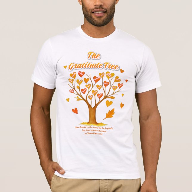 Thanksgiving Gratitude Bella+Canvas Kort T-Shirt (Framsida)