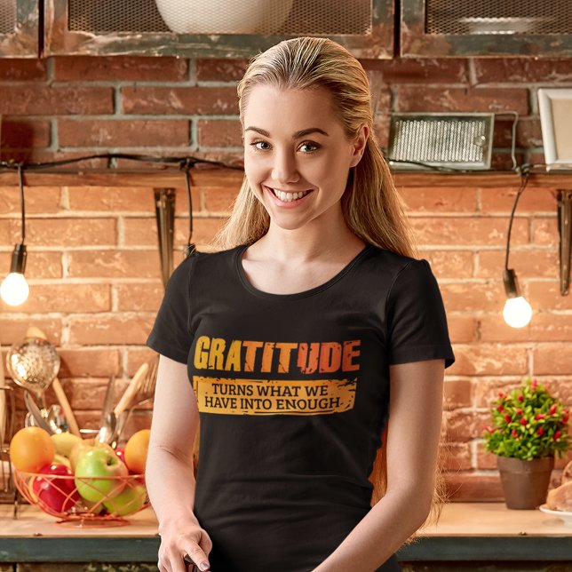 Thanksgiving Gratitude-familjen - samarbeta T Shirt (Gratitude Thanksgiving Womens Black Fall T-Shirt)