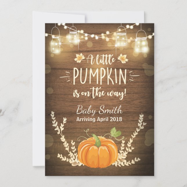 Thanksgiving gravid meddelande Little Pumpkin (Framsida)