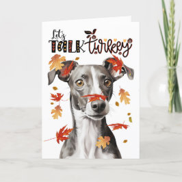 Thanksgiving Greyhound Hund Lets Prata Turkiet Helgkort