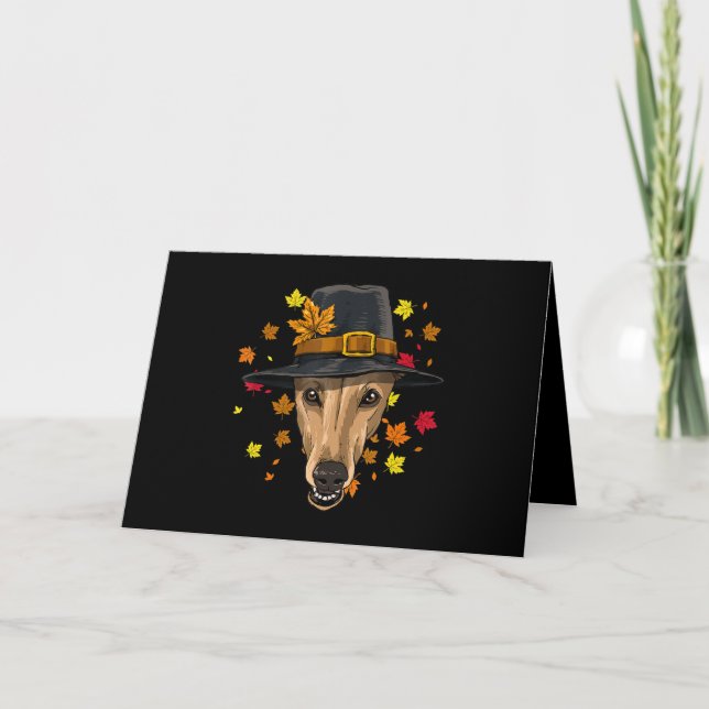 Thanksgiving Greyhound Pilgrim Costume Manar Women Helgkort (Framsida)