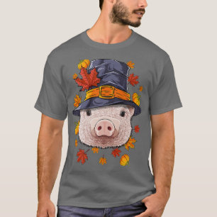 Thanksgiving Gris Pilgrim Costume Farmer Fall Autu T Shirt