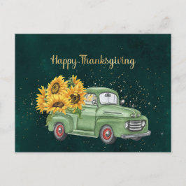 Thanksgiving Grönt Lastbil Sunwers Business Helg Vykort
