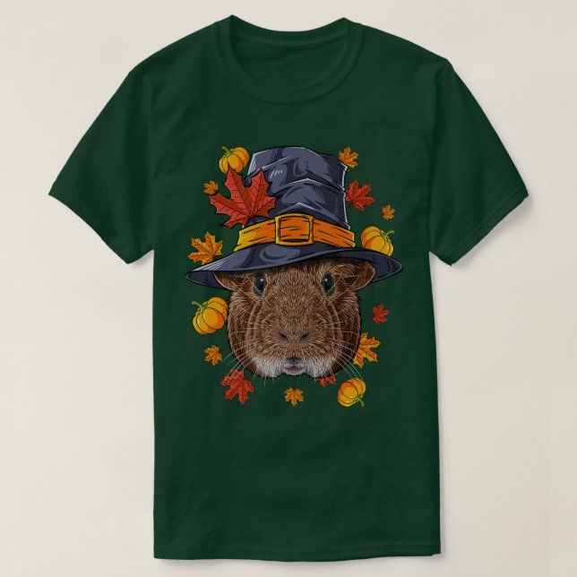 Thanksgiving Guinea Gris Pilgrim Costume Fall Autu T Shirt (Design framsida)