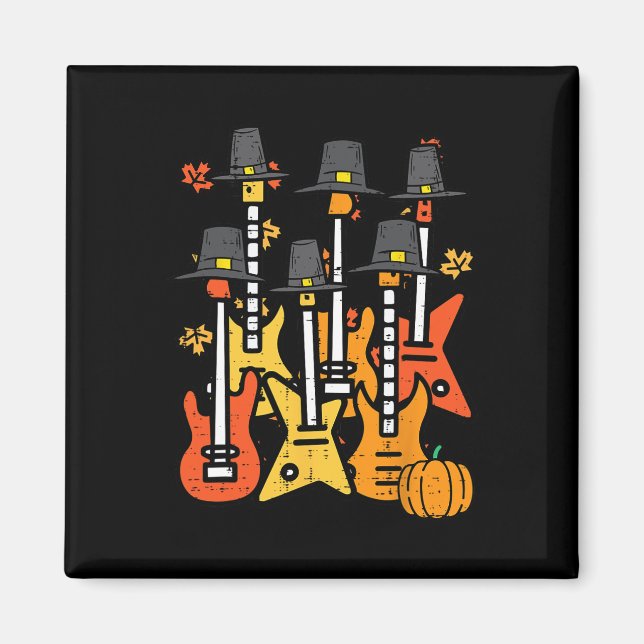 Thanksgiving Guitars Fall Rock musik Riocker Manar Magnet (Framsidan)