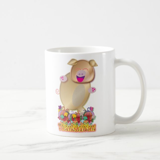 thanksgiving: Guld- gris Kaffemugg (Höger)