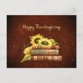 Thanksgiving Gult Sunwers Bokar Business Helg Vykort