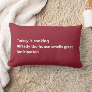 Thanksgiving Haiku Dikt Minimal Burgundy Red Lumbarkudde