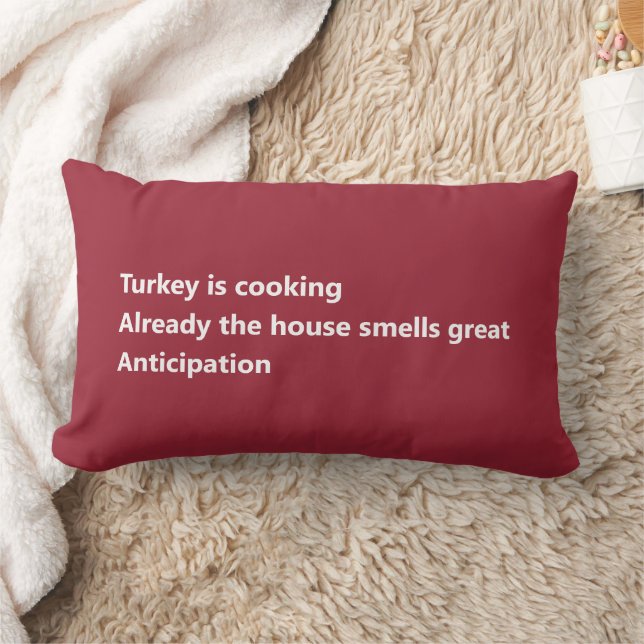 Thanksgiving Haiku Dikt Minimal Burgundy Red Lumbarkudde (Filt)