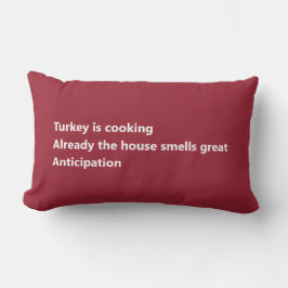 Thanksgiving Haiku Dikt Minimal Burgundy Red Lumbarkudde