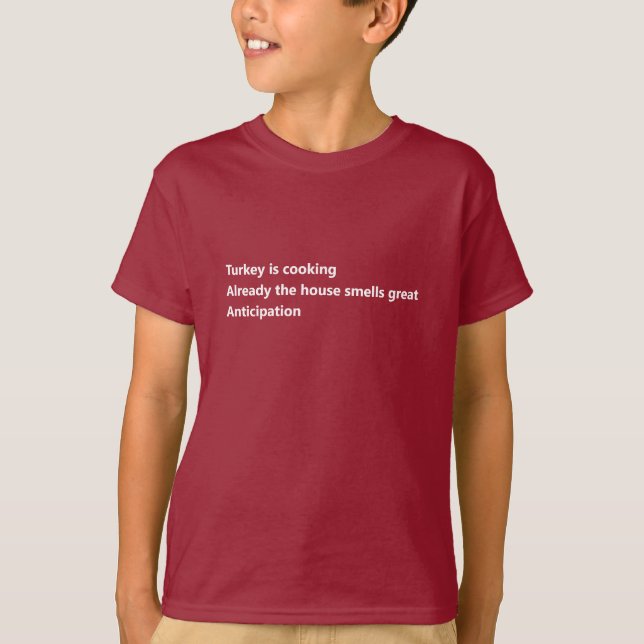 Thanksgiving Haiku Dikt T Shirt (Framsida)