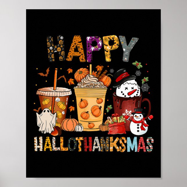 Thanksgiving Hallothanksmas jul Halloween Co Poster (Framsidan)