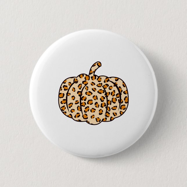 Thanksgiving Halloween Fall animal Leopard Pumpkin Knapp (Framsida)