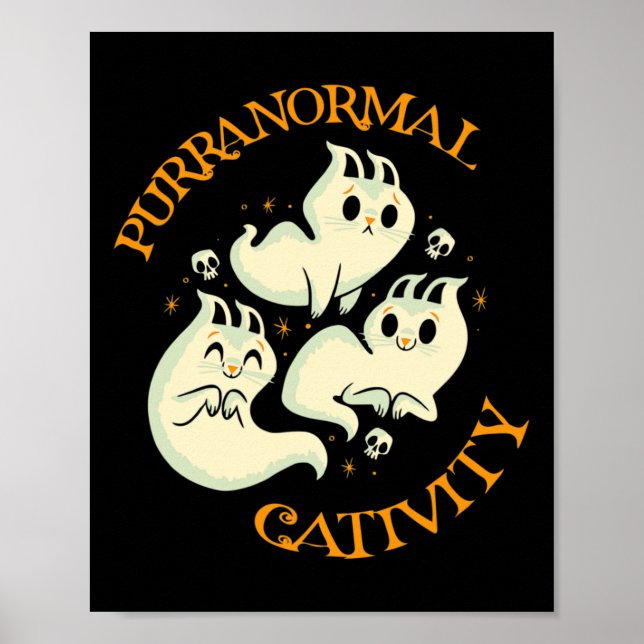 Thanksgiving Halloween Fall Funny Cute Purranormal Poster (Framsidan)
