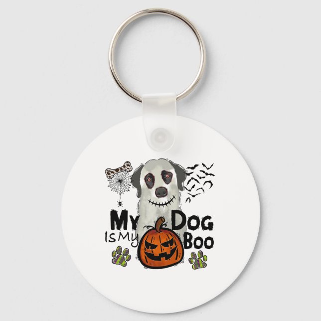 Thanksgiving Halloween-fall min Hund är min Boo Ta Nyckelring (Framsida)