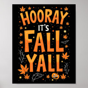Thanksgiving Halloween Hooray.. dess fall Y-fall Poster