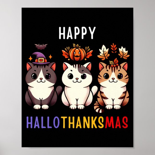 Thanksgiving Halloween-julklappar Lycklig Hallot Poster (Framsidan)