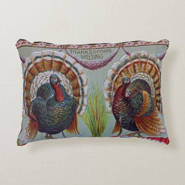 Thanksgiving Hälsning 1906 Prydnadskudde (Framsidan)