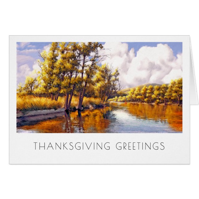 Thanksgiving Hälsning. Autumn Scenery Card Hälsningskort (Framsidan Horizontal)