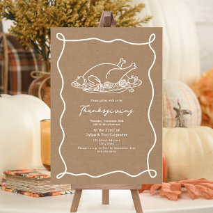 Thanksgiving Hand plockade Turkiet Inbjudningar