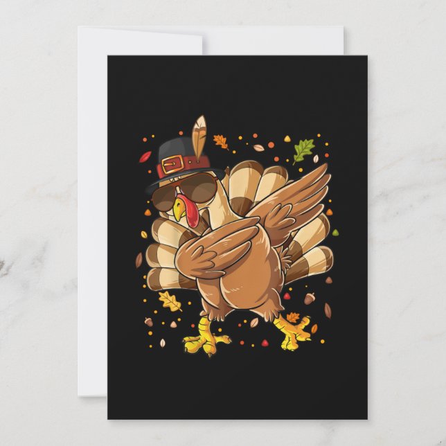 Thanksgiving-Happy thanksgiving Dabbing Turkey Spara Datumet (Framsida)
