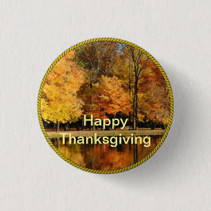 THANKSGIVING: Happy thanksgiving-knapp/bärbar nål