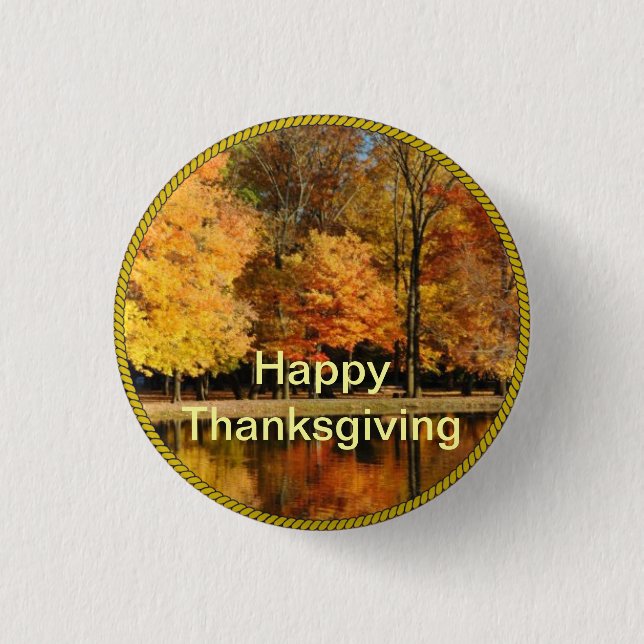THANKSGIVING: Happy thanksgiving-knapp/bärbar nål (Framsida)