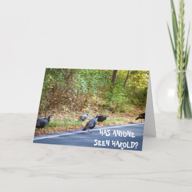 THANKSGIVING, HARGERA TURKIET-KASSAKET HELGKORT (Framsida)