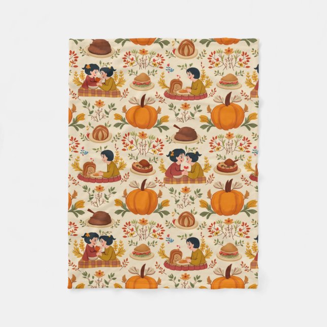Thanksgiving Harvest Fleece Blanket (Framsidan)