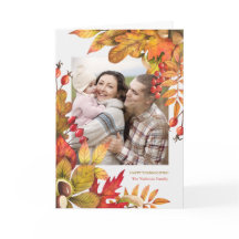 Thanksgiving Harvest Lövs Berries Vert Photo